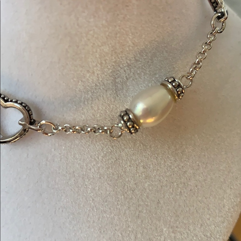🤍⚪️ NWOT 7" Pearls with Heart Bracelet - Picture 3 of 6